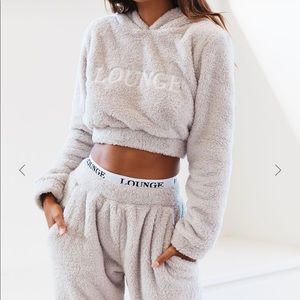 Lounge- Frosted Grey Cropped Hoodie & Joggers